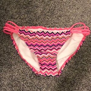 Malibu Hot Pink Multi-Colored Bathing Suit Bottoms